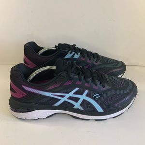 Asics Flyte Foam Comfort Walking Women Shoes US 12 Dynamic Duomax Purple Black